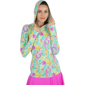 IBKUL Athleisure Wear UPF50+ هودي واقي من الشمس Icefil Cooling Lilli بأكمام طويلة - 16488 بنفسجي متعدد Lilli S in Kuwait