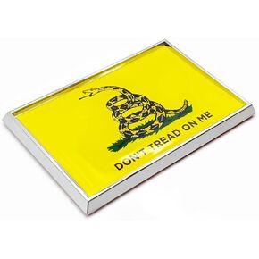 Dont Tread on Me Gadsden Flag Sticker Emblem Decal Car Chrome Flags, 2 Pack, 3 x 2 inches