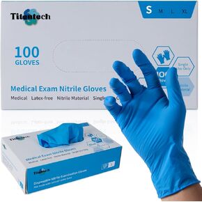 Nitrile Medical Exam Gloves Disposable Latex-Free Food Safe Glove Powder-Free Cleaning Blue 3MIL，100PCS/BOX