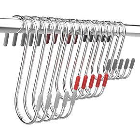 40 Pack S Hooks Stainless Steel for Hanging,Heavy Duty S Shaped Hooks for Hanging Clothes, Metal Hooks for Kitchen,Wardrobe,Work Shop,Bathroom,Garden,Office