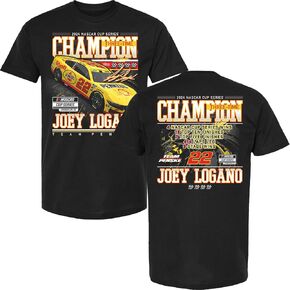 Joey Logano 2024 NASCAR Cup Series Champ Stats T-Shirt Black