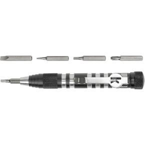 Kershaw TX-Tool (TXTOOL); 4.8 In. Single-Position Multifunction Magnetic Bit Driver; Includes T-6, T-8, T-10, #2 Phillips and Slotted Screwdriver Bit; 1.1 oz., Black