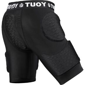 DGXINJUN Men's Padded Football Girdles 5-Pads Integrated Football Pads with Hip Tail Thigh Protector for Football Rugby
