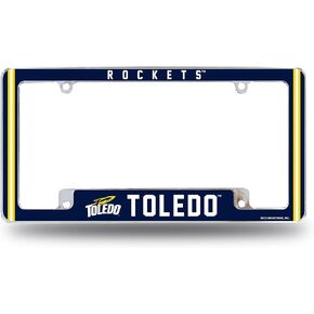 Rico Industries NCAA Toledo Rockets 12" x 6" Chrome All Over Automotive License Plate Frame for Car/Truck/SUV