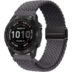 Braided-Bands Compatible with Garmin Vivoactive4/Venu 3/Venu 2/Forerunner 255/265/955/965-22mm Braided Sport Stretchy Adjustable Replacement Strap for Galaxy Watch 3 45mm/Gear S3 Frontier/Classic