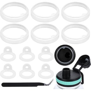 Lusofie 13pcs/6 set Water Bottle Gasket Replacement With Tweezers for Hydrapeak Rubber Lid Seals ，O Ring Water Bottle Lid Replacement， Water Bottle Seal Ring Replacement