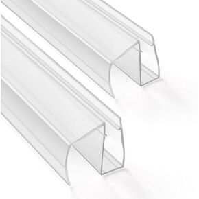 Bathroom Framless Shower Glass Door Bottom Seal Strip, 2PCS 36 Inch Long PVC Clear Seal Strips for 5/16"(8MM) Glass Door, to Stop Water Leakage
