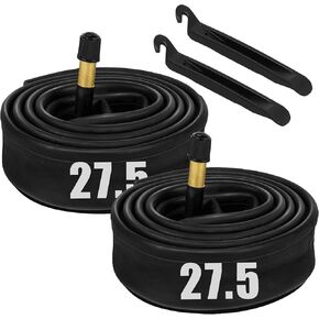 LotFancy 27.5 Mountain Bike Tube, 27.5" x 1.95 27.5" x 2.10 27.5" x 2.125 Inner Tube, Schrader Valve (32mm), Plus 2 Nylon Plastic Tire Levers