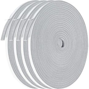 Foam Weather Stripping-4 Rolls, 1/4 Inch Wide X 1/8 Inch Thick Total 52 Feet Long, Adhesive Foam Sealing Strip Window Insulation (13ft x 4 Rolls)