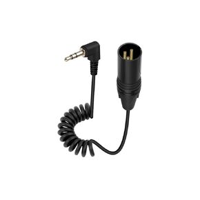 YANBOROESEN 90 Degree Gold Plated 3.5mm to XLR 3Pin Male Coiled Cable, 1/8 inch Jack TRS Stereo Male to XLR 3Pin Audio Cable for Microphones, Mobile Phones, MP3 Players, Tablets (0.3M/1Ft)