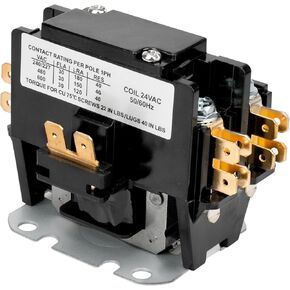 SUNJIKA 1 Pole Havc Contactor 24v Coil 30 Amp 50 60Hz,Compatible Conditioner Contactor,Air Conditioner Relay,Compressor Contactor,AC Definite Purpose Contactors