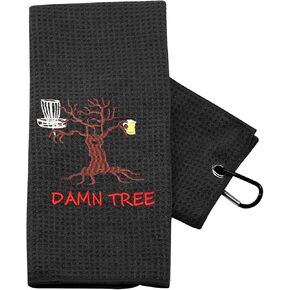 TSOTMO Disc Golf Towel Golf Towel Funny Damn Tree Towel Gift Disc Golfer Towel (Damn Tree)