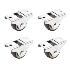 Small Rubber Caster Wheels 1 Inch Small Furniture Slient Rolling Wheels Rigid Plate Caster Wheels(Pack of 4)