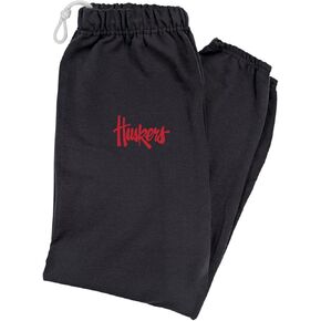 LOGOVISION University of Nebraska School Logo Mens Jogger Sweatpants, Black, Large