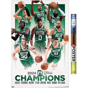Trends International NBA Boston Celtics - 2024 NBA Finals Champions Wall Poster, 34L x 22.4W, Poster & Clip Bundle