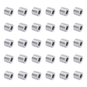 uxcell 30pcs Aluminum Spacer 5mm Bore x 10mm OD x 9mm Length Screw Standoff Bushing Plain Finish Round Metal Spacer for M5 Screws Bolts and Rods