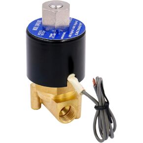 Baomain Brass Electric Solenoid Valve 1/4 DC 12V 2Way 2position work for Water Air Gas NO Normally Open 2W-025-08K