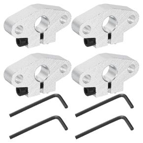 uxcell 4pcs SHF10 Aluminum Linear Rod Rail Shaft Support for 10mm Diameter Shaft, Linear Motion Rail Guides Mounting Bracket for CNC Machine, 3D Printer, Automation Equipment, Silver Tone