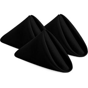 Utopia Home Black Cloth Napkins (12 Pack, 20x20 Inches), Ideal Dinner Napkins for Party, Wedding and Lunch/Dinner