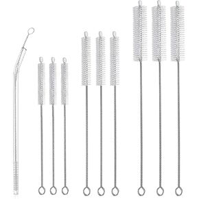 Extra Long Straw Brush, Straw Cleaning Brush,Nylon Pipe Straw Cleaner Brush,Mug Cleaning Brush, 12.4",7.8",5.5", 3 Different Length Brushes Set(9PCS in Total)