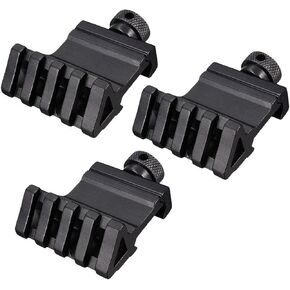 3 Pcs 45 Degree 20mm 4 Slots Offset Angle Rail Mount Picatinny Weaver Style for Mounting Flashlight Sight Black 3 Pack