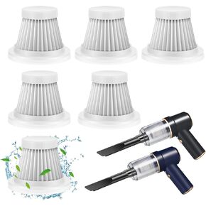 6 Pcs HEPA Filter Replacement for Jahy2Tech DA0137US Bug Vacuum Catcher Cordless Handheld Vacuum Cleaner, Washable, Easy to Use and Install, White