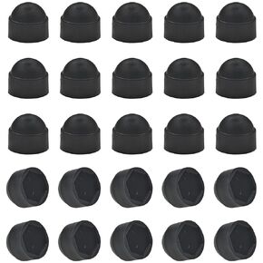 25 PCS M8 Bolt Nut Protection Caps Black Plastic Hex Head Bolt Covers Hexagon Dome Bolt Cap (M8×13mm)