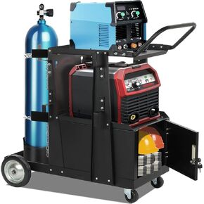 RCARTICH Welding Cart,Heavy Duty Rolling Welder Carts with 360 Swivel Wheels,Large Size Welder Cart for MIG MMA TIG Welding Machine and Plasma Cutter Tank