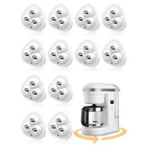 12 Pcs Small Appliance Rollers,Self Adhesive Small Caster Wheels for Kitchen Appliances 360°Rotation Universal Appliance Wheels for Appliances on The Counter,Coffee Maker,Small Furniture(White)