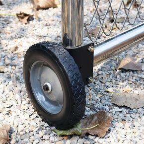 8 Inch Gate Wheel Heavy Duty Rubber Gate Caster, Gate Helper Support Side Mount Wheel for Swing Gate Metal Tube Gate, Fits 1-5/8" to 2" O.D. Round Tube Gate Frames, Black, 1 Pack