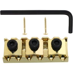 Murtenze 42MM Guitar Metal Locking Nut String Lock, Guitar Parts Strings Locked Nut for Floyd Rose Style Electric Guitar Tremolo Double Lock System (Gold)