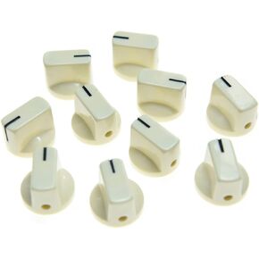 KAISH 10pcs Guitar AMP Effect Pedal Knobs Pointer Knob with Set Screw Black