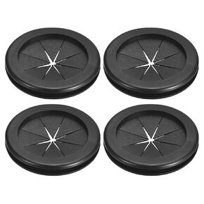 uxcell 4Pcs Rubber Grommets 2-1/16"(52mm) ID 2-3/8"(60mm) Drill Hole Double Sided Firewall Hole Plugs Round Electrical Wiring Gasket, Black