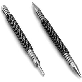 QWORK Pin Punches 1/32" & 1/16" Nail Set, Nail Setter and Hinge Pin Punch Set, 2 Pcs Double Head Spring Tool, 3500 PSI Strike Force Door Pin Removal Tool,