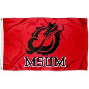 College Flags & Banners Co. Minnesota Moorehead Dragons MSUM University Large Red Flag