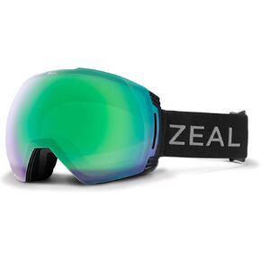 نظارات Zeal Optics Cloudfall XL للتزلج والتزحلق على الجليد للرجال والنساء مع عدسات إضافية قابلة للتبديل، OTG، مضادة للضباب، مرآة ليل داكن/يشم