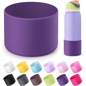 Silicone Water Bottle Boot for Owala 40 oz, Anti-Slip Protective Sleeve for Owala Twist & FreeSip & Flip Stainless Steel Water Bottle, Boot Bottom Base for Owala (Purple)