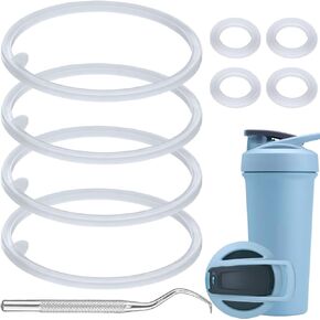 9PCS Shaker Cup Gasket Replacement for BlenderBottle Strada Stainless Steel Shaker Bottle，Water Bottle Gasket Silicone Gasket，Compatible with BlenderBottle Strada Shaker（Strada Flip）