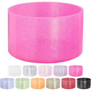 Jelly Luster Glitter Silicone Transparent Boot for Stanley 20-40oz, Compatible with Hydro Flask or other Water Bottle Tumbler, 2.85-3.0 inch Protective Anti-Slip Bottom Sleeve Cover
