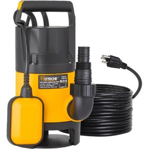 Hoteche Submersible Sump Pump 1/2 HP Portable Utility Thermoplastic Water Pump 2000GPH Heavy Duty High Flow Pump for Basement, Flooding, and Pool Draining