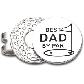 GGOJAGST Best Dad by Par Gifts for Golf Valentines Gifts for Men Dad Golf Ball Marker with Magnetic Hat Clip Dad Father Birthday from Daughter Son Gifts for Golf Lovers