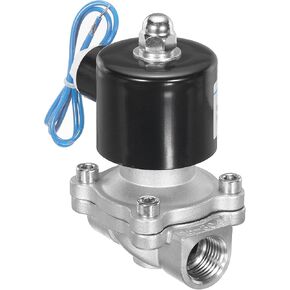 MECCANIXITY Stainless Steel Electric Solenoid Valve, 1/2" NPT 12V DC Air Valve Normally Closed for Water Gas Fuel Diesel Oil