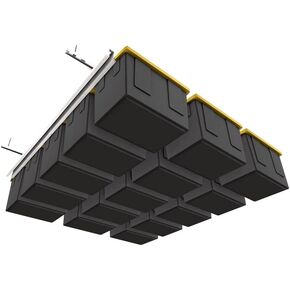 Alloy Steel Tote Slide PRO Overhead Garage Storage Rack - Organize Up to 15 Storage Tote Container Bins on The Ceiling, 88" x 80" x 3.5", White