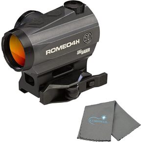Sig ROMEO4H 1x20 MM Closed Red Dot Sight, SOR43011, 2 MOA Dot, Waterproof & Fogproof, with a Lumintrail Cleaning Cloth