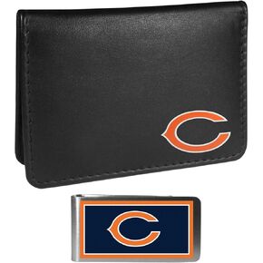 Siskiyou Sports NFL Chicago Bears Weekend Bi-fold Wallet & Color Money Clip, Black, One Size