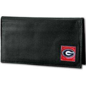 NCAA Siskiyou Sports Fan Shop Georgia Bulldogs Deluxe Leather Checkbook Cover One Size Black