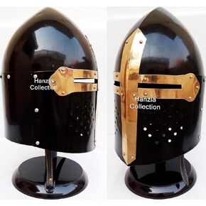 Medieval Sugarloaf Spartan Helmet Roman Helmet Knight Ancient Armor with Stand Rustic Vintage Home Decor Gifts