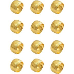 14K Gold Napkin Rings Set of 12,Metal Gold Napkins Rings Holder Buckles for Thanksgiving Christmas Napkin Rings for Wedding,Banquet,Party Dinner Table Decor