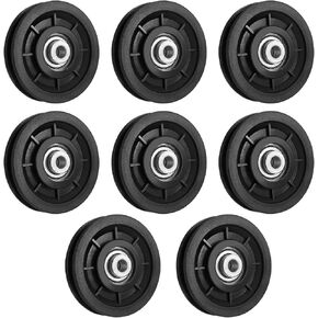 90mm/3.5" Universal Nylon Bearing Pulley Wheel Replace for Gym Equipment Part Cable Merchine, Wearproof Abration Bearing Pulley, Gym Equipment and Garage Door Pulley System(8 PCS)