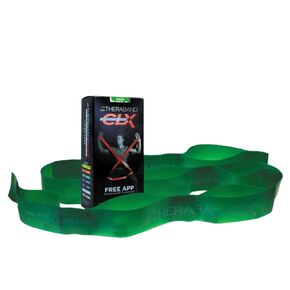 THERABAND CLX Resistance Band with Loops, Fitness Band for Home Exercise and Full Body Workouts, Portable Gym Equipment, Gift for Athletes, Individual 5 Foot Band, Green, Heavy, Level 4